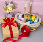 1 Inch Red Solid Satin Ribbon, 50 Yards Craft Fabric Ribbon for Gift Wrapping Floral Bouquets Wedding Party Decoration