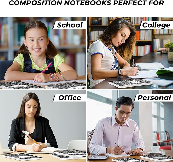 Rosmonde 2000 Pack (Pallet) Composition Notebooks Bulk, College Ruled, Full Pallet of Notebooks, 200 Pages (100 Sheets), 9-3/4 x 7-1/2, Bulk Notebooks for School, College & Office, 4-7 Days Transit