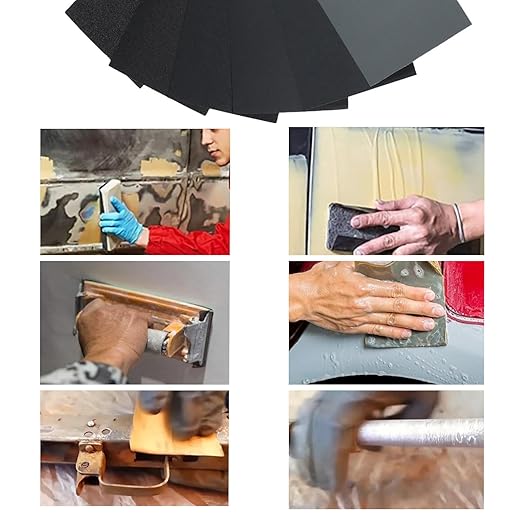 60 Pcs 9x3.6 Inch 8 Grit Mixed Packing Wet and Dry Sandpaper Sheets, Woodworking Furniture/Automobiles/Metal/Lacquer Polishing Sanding Sheets，80/150/320/600/1000/1500 Grit