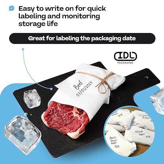 White Freezer Paper 36" x 13200" (1100 feet) with Cutter - USA-made Large Freezer Paper Roll for Meat & Fish - Poly-Coated Food Wrapping Material for Freezing by IDL Packaging