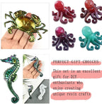 3 Pcs Marine Resin Molds Set Seahorse Octopus Crab 3D Animal Silicone Epoxy Molds for DIY Resin Concrete Desktop Aquariums Fish Tanks Ocean Animal Themed Home Decor Party Supplies Ideal Presen