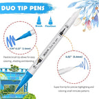 ZSCM 100 Colors Duo Tip Brush Markers Art Pen Set, Artist Fine and Brush Tip Colored Pens, for Adult Coloring Books Christmas Cards Drawing, Note taking Lettering Calligraphy Journaling