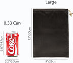 Valante Set of Microfiber Drawstring Storage Bags for Intimate Products (Large Black Set)
