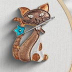 Needle Minder Magnet, Magnetic Needle Minder, Needle Minders Magnetic Cross Stitch Accessories, Magnetic Needle Holder, Life Tree, Butterfly, Cats, Owl, Heart (CAT)