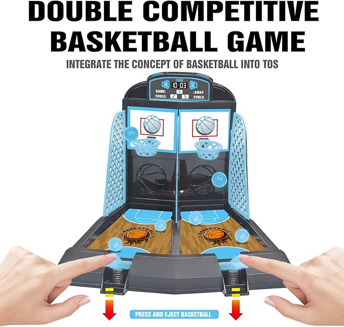 Table Top Games, Glow in The Dark Mini Basketball Game - Desktop Games for Kids，Desk Toys for Office for Adults - Basketball Gifts for Boys 3 4 5 6 7 8 9 10 11 12