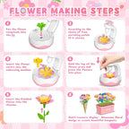 Deesry Fabric Flower Bouquets Toys, Storable Flower Making Kit for Kids, DIY Arts and Crafts for Kid, DIY Creative Flowers Craft Kits Toys for Kids, Birthday Gifts for 3 4 5 6 7 8 Year Old Girls
