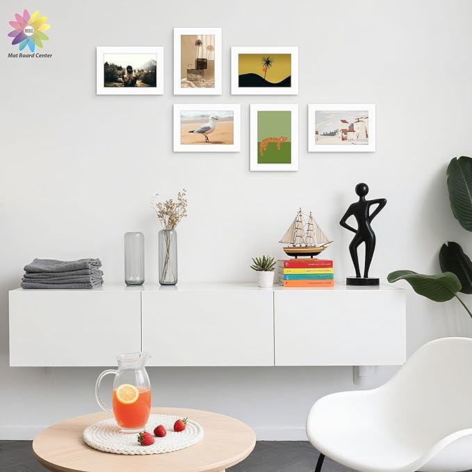 Mat Board Center, Pack of 50, 5x7 for 4x6 White Mats - Acid Free, 4-ply Thickness, White Core - for Pictures, Photos, Framing