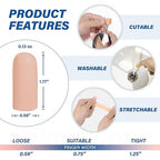 MasterMo Gel Finger Cots Protectors, Silicone Fingers Covers Bandages Caps Sleeves for Fingertip Thumb Protection, Ideal for Trigger, Arthritis, Cracking, Blisters, Callus, Hangnail & Pain Relief (Nude, M, 10PCS)
