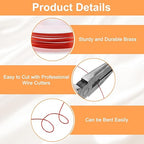 HARFINGTON 8ft Jewelry Wire, 20 Gauge (0.8mm) Brass Craft Soft Metal Tarnish Resistant Copper Beading Wire for Jewelry Making Supplies Crafting, Bright Red