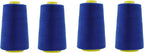 Mandala Crafts 4 Pack of Serger Threads Cones Spools - 20S/2 24000 Yards Polyester Royal Blue Threads for Sergers Machine and Overlock Quilting Sewing Machine