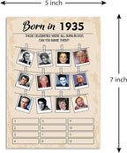 90th Birthday Party Games, Set of 5 Activities for 10 Guests, Born in 1935 Games Bundle, Birthday Party Supplies for Adults, Pack of 50 Cards