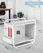 PLKOW Compact Video Game Storage Organizer, Xbox Stand Organizer for Consoles, Controllers, Headphones Xbox/PS5/PS4/Switch Accessories, Video Game Storage Rack, Black - A Great Gift for Gamers (White)