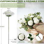 Artificial Flowers Foam Fake Roses 25pcs Green Roses with Stems for Home Decor DIY Wedding Bouquets Party Bridal Shower Centerpieces Faux Flower Arrangements Tables Decorations