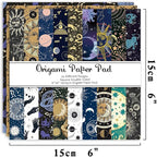 Origami Paper Kit 50 Sheets 70GSM 6 Inch Square Double Sided Color 50 Vivid Japanese Washi Chiyo Colors for Hand Crafts Origami Paper Arts Creativity.Constellation