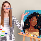 Zhanmai 12 Pack Pre Drawn Canvas for Painting Sip and Paint Kit 8" x 10" Paint Party Set Canvas Painting Pre Printed Canvases for Party Favor DIY Virtual Adult's Date Night(Charming Girl)