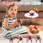 Fidget Toys for Girls, Birthday Gifts for 4 5 6 7 8 9 10 11 12 Year Old Girls Boys, Pink Transformable Fidget Spinners for Kids, Stocking Stuffers for Kids Adults Party Favors Toy
