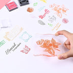 7 Pieces Clear Stamp Blocks, driew Clear Acrylic Stamping Blocks Tools Set with Grid and Grip Decorative Stamp Blocks for Scrapbooking Crafts, Cards, Schedule Book