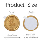 PONATIA Gold Wax Seal Stickers - Eucalyptus Wedding Invitation Envelope Seal, 50 Pcs Self-Adhesive, Perfect for Invitations, Christmas, Gift Wrapping, Party Menu Decor