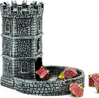 Dice Tower D&D Castle Dice Rolling Tower for Role Playing Game | Easy Roller Perfect for DND Tabletop Game and RPG (Grey)