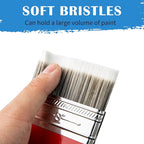 Falling in Art Flat Paddle Paint Brush with Long Handle, Large Scale Brush for Oil and Acrylic Paints, 1 Inch