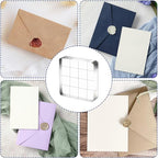 6 Pcs Acrylic Stamp Block Acrylic Blocks for Stamping Clear Tools Decorative Stamp Blocks with Grid and Grip Scrapbooking Craft Making, Decorative DIY Essential Stamping Tool