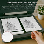 9" x 12" Sketch Book, Top Spiral Sketchbook Hardcover, 68lb (100gsm) Drawing Paper Pad & Sketch Paper, 1-Pack Sketch Pads for Drawing for Adults, Professional Art Supplies for Teens & Artist Gifts.
