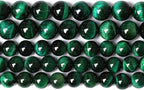 48PCS 8mm Top AAA Green Tiger Eye Beads Natural Stone Round Loose Beads for Jewelry Making DIY Bracelet,Necklace, Earrings 15" Inch