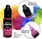 Pixiss Red Alcohol Ink Set - 5 Shades of Highly Saturated Alcohol Ink for Epoxy Resin Supplies, Yupo Paper, Tumblers, Coasters - Resin Colorant for Epoxy Resin and Resin Art Supplies