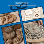 Goodcrafter Pyrography Pen 2-IN-1 Wood Burning Kit 101-IN-1,200~480°C (withTemp Display)/Wire-Nib 250~750°C Temp adjustable with 20 Nibs,53 Solid Points,12 Stencils and 15 Wood Chip(Mother's Day gift）