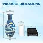 3D Puzzles Vase for Adults, Crafts for Adults, 160 Pieces Plastic DIY Unique Flower Vase with LED Light House Warming Gift Birthday Gifts for Flower Arrangements and Home Decor (Blue)