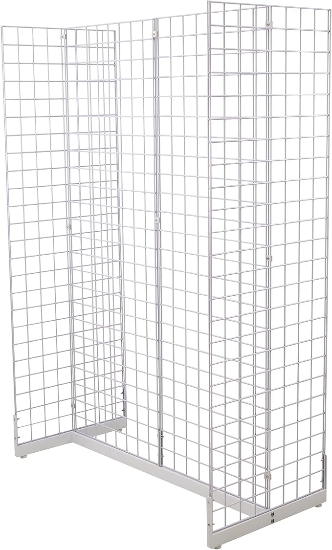 Gridwall Joining Clip Connectors for Grid Panels, Powder-Coated or Chrome Plated Steel (Quantity 20) (20, White)