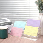 4 Tier Index Card Display Stand 3x5 Acrylic Card Holder for Desk File Note 8 Pockets Clear Postcard Stand Index Card Rack Acrylic Business Card Stand for Office Classroom 10.8 X 4 X 5.1 No Index Card