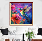 Redxing Stamped Cross Stitch Kits Full Range of Embroidery Starter Kits- Needlepoint Counted Cross Stitch Kits for Beginner Adults 11CT Printed Embroidery Kit-Hummingbirds Gather Honey 18x18 inch