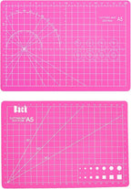 A5 Self-Healing Cutting Mat, Small Cutting Mat, Professional Double Sided Durable Cuttings Mats, Great for Hop Scrapbooking, Quilting, Fabric, Sewing Craft Projects (Mixed Colors, A5)