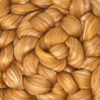 Merino Silk Luxe Tonal Designer Blend. Superfine Merino, Mulberry Silk, Tussah Silk. Top Roving for Spinning or Felting. Toffee Whisper 4oz