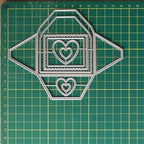 Cutting Dies Metal Stencils Scrapbooking Tools Flowers Lace Frame DIY Embossing Template for Paper Card Making Album Arts Crafts Supplies (Frame 1-Love envelope-14.3x11.3cm)