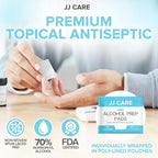 JJ CARE Large Alcohol Prep Pads [Pack of 120], 4 x 6" Sterile Prep Pads Individually Wrapped, 70% Isopropyl Alcohol Wipes, 2 Ply First Aid Swabs, Perfect for Medical, First Aid Kit & Home