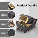 Dice Roller Tower, Premium DND Magnetic Dice Tray, Foldable PU Leather Dice Tower RPG Gifts for Dungeons and Dragons MTG Dm & Player Black/Brown