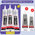 3.7oz B7000 Rhinestone Clear Glue for Jewelry Making, 110 ml Multipurpose Adhesive Jewlery Glue for Fabric, Tumblers, Rhinestones DIY Crafts, Nail Art, Makeup, Shoes, Cell Phones, Tablet, Wood