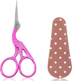 BIHRTC Little Bird Scissors 3.6Inch Sewing Scissors with Artificial Leather Cover Craft Scissor Shears for Crafting Threading Cross Stitch Cutting Art Work DIY Tool
