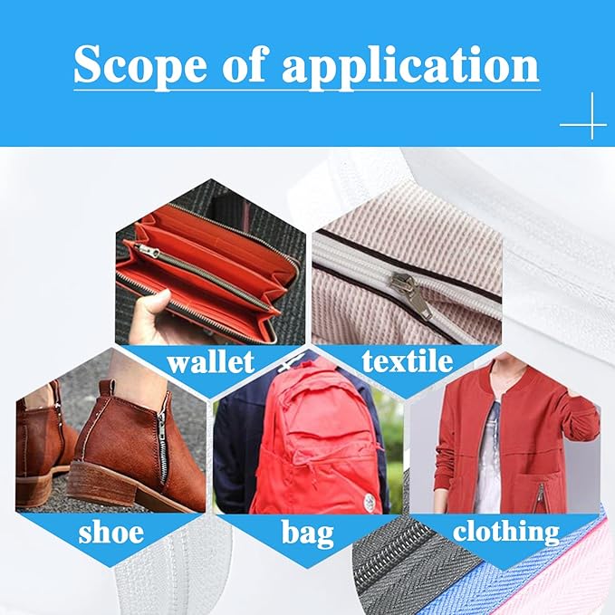 The Yards 10 Yards Bulk Navy Blue Nylon Coil Zipper with Silver Teeth - Replacement Sewing Zipper with 10PCS Sliders for DIY Sewing Craft Bags
