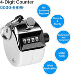 Tally Counter, 4-Digit Clicker Counter, Metal Hand Tally Counters Clicker Pitch Counter for Counting, Knitting, Coaching, Golf, Lap, Fishing