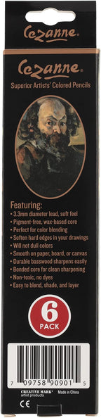 Creative Mark Cezanne Premium Colorless Blender Pencil 6 Pack - Highly-Pigmented Drawing Pencils - Coloring Pencils for Drawing, Blending, Coloring, and More