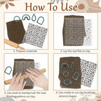 CHGCRAFT Plum Blossoms Polymer Clay Texture Sheets Art Rotation Flowers Silicone Texture Stamp Clay Texture Mat Modeling Pattern Pad Texture Sheets for Jewelry and Clay Earrings Tools