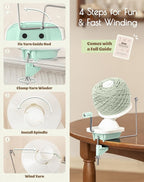Adhafera Yarn Winder, Yarn Ball Winder for Crocheting, The Helper for Yarn Collection Lovers