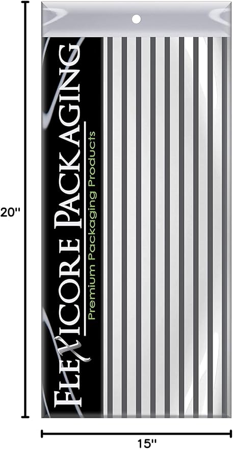 Flexicore Packaging Gray Pin Stripe Print Gift Wrap Tissue Paper Size: 15 Inch X 20 Inch | Count: 50 Sheets | Color: Gray Pin Stripe