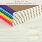 ZCZN Composition Notebooks Bulk, A5 Kraft Cover Lined Journals with Rainbow Spines for School, Business, Work and Daliy Use (100, 10 colors)