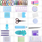 Quilling Kit with 1860 Paper Strips 39cm/54cm and Quilling Tools Like Quilling Pen Slotted Tool Paper Rolling Electric Pen Template Board Quilling DIY Tool Grid Guide Paper Design Drawings Scissors