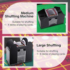 ITOME Automatic Card Shuffler, 2/4/6 Decks Electric Heavy Duty Card Shuffler for Cards Rechargeable and Battery Operated Perfect for Poker, UNO and Card Games