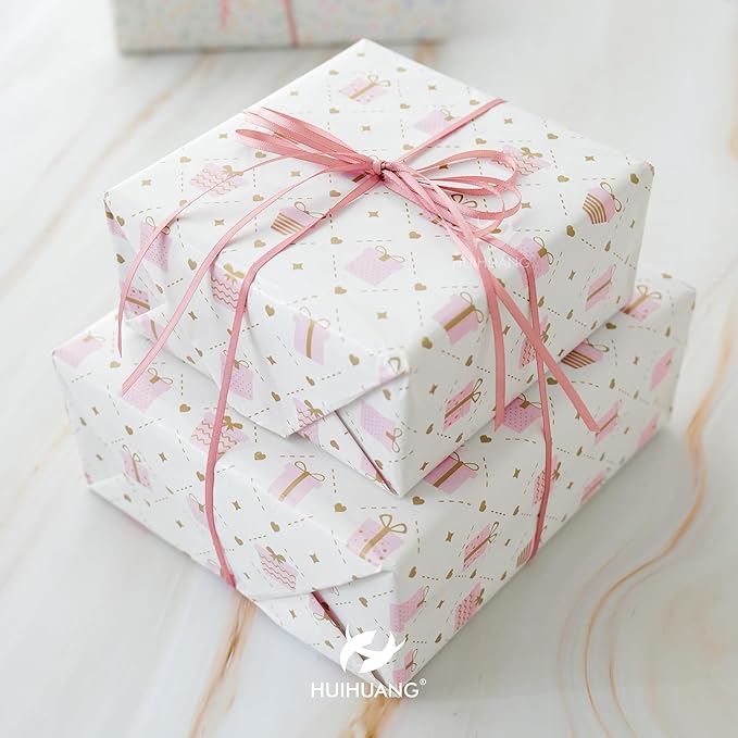 HUIHUANG 1/8 inch Blush Pink Satin Ribbon, 100 Yards Roll, Luxurious Double Face Satin, Polyester, Multi-purpose Occasions, Gift Wrapping, DIY Bows, Decoration, Sewing, Invitations